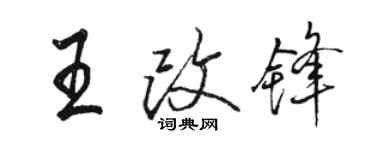 駱恆光王改鋒行書個性簽名怎么寫