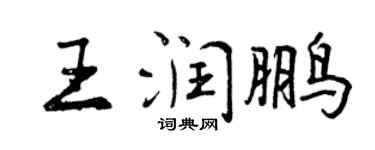 曾慶福王潤鵬行書個性簽名怎么寫