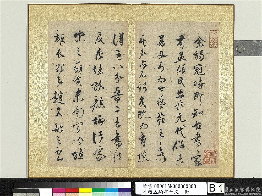 王逢年行書《跋趙孟頫草書千字文冊》