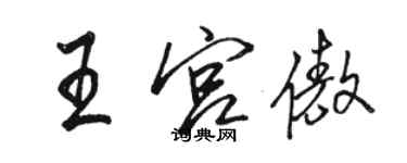 駱恆光王宮傲行書個性簽名怎么寫