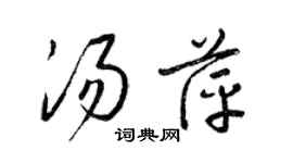 梁錦英湯萍草書個性簽名怎么寫