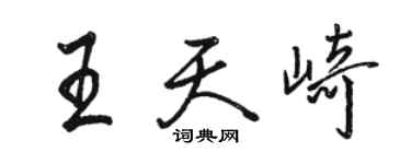 駱恆光王天崎行書個性簽名怎么寫