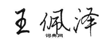 駱恆光王佩澤行書個性簽名怎么寫