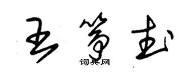 朱錫榮王箏武草書個性簽名怎么寫