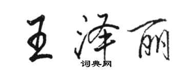 駱恆光王澤麗行書個性簽名怎么寫