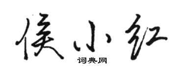 駱恆光侯小紅行書個性簽名怎么寫