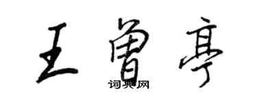 王正良王曾亭行書個性簽名怎么寫
