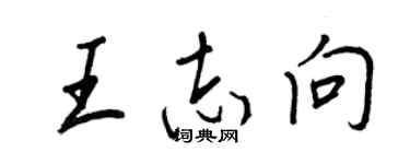 王正良王志向行書個性簽名怎么寫