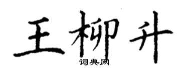 丁謙王柳升楷書個性簽名怎么寫