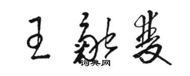 駱恆光王融雙草書個性簽名怎么寫