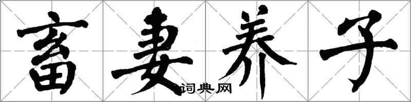 翁闓運畜妻養子楷書怎么寫