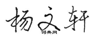 駱恆光楊文軒行書個性簽名怎么寫