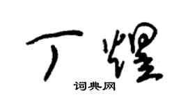 朱錫榮丁煜草書個性簽名怎么寫