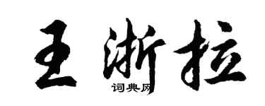 胡問遂王浙拉行書個性簽名怎么寫