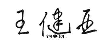 駱恆光王健亞草書個性簽名怎么寫