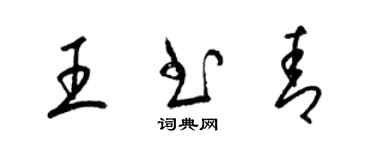 梁錦英王書青草書個性簽名怎么寫