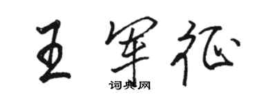 駱恆光王軍征行書個性簽名怎么寫