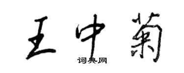 王正良王中菊行書個性簽名怎么寫