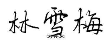 曾慶福林雪梅行書個性簽名怎么寫