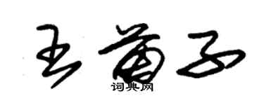 朱錫榮王苗子草書個性簽名怎么寫