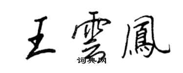 王正良王雲鳳行書個性簽名怎么寫