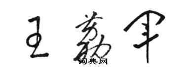 駱恆光王荔軍草書個性簽名怎么寫