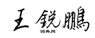 王正良王銳鵬行書個性簽名怎么寫