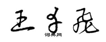 曾慶福王幸飛草書個性簽名怎么寫