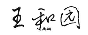 駱恆光王和園行書個性簽名怎么寫