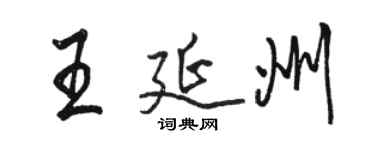 駱恆光王延州行書個性簽名怎么寫