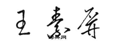 駱恆光王素屏草書個性簽名怎么寫