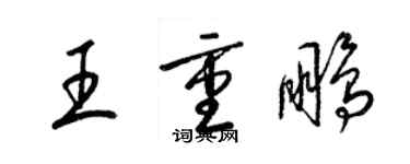 梁錦英王重鵬草書個性簽名怎么寫