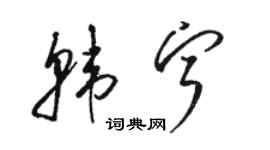 駱恆光韓寧草書個性簽名怎么寫