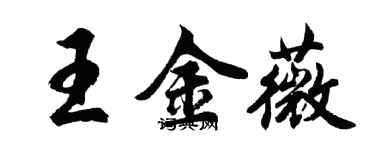 胡問遂王金薇行書個性簽名怎么寫