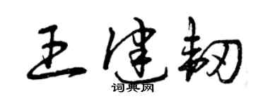 曾慶福王健韌草書個性簽名怎么寫