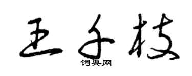 曾慶福王千枝草書個性簽名怎么寫