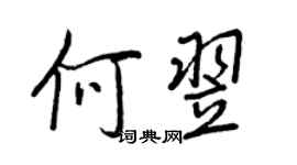 王正良何翌行書個性簽名怎么寫