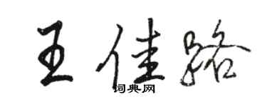 駱恆光王佳路行書個性簽名怎么寫