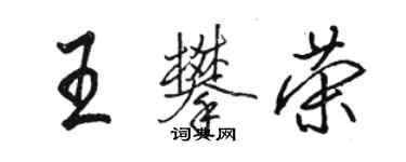 駱恆光王攀榮行書個性簽名怎么寫