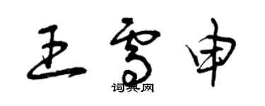 曾慶福王雪申草書個性簽名怎么寫