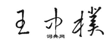 駱恆光王中朴草書個性簽名怎么寫