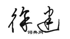 駱恆光徐建草書個性簽名怎么寫