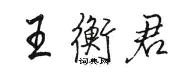 駱恆光王衡君行書個性簽名怎么寫