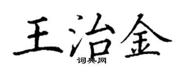 丁謙王治金楷書個性簽名怎么寫