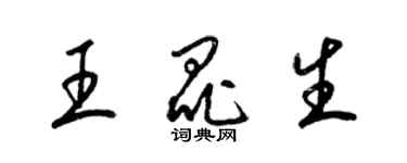 梁錦英王昆生草書個性簽名怎么寫