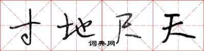 段相林寸地尺天行書怎么寫