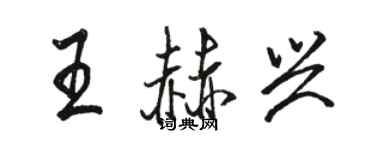 駱恆光王赫興行書個性簽名怎么寫