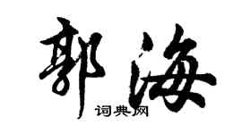 胡問遂郭海行書個性簽名怎么寫