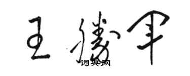 駱恆光王勝軍草書個性簽名怎么寫