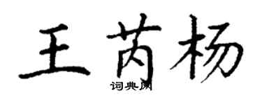 丁謙王芮楊楷書個性簽名怎么寫